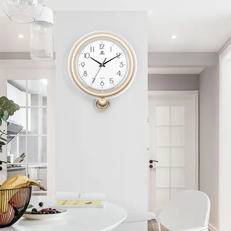 

Minimalist Wall Clocks White Silent Round Pendulum Modern Wall Clock Design Decoracion duvar saati Decoration Living Room