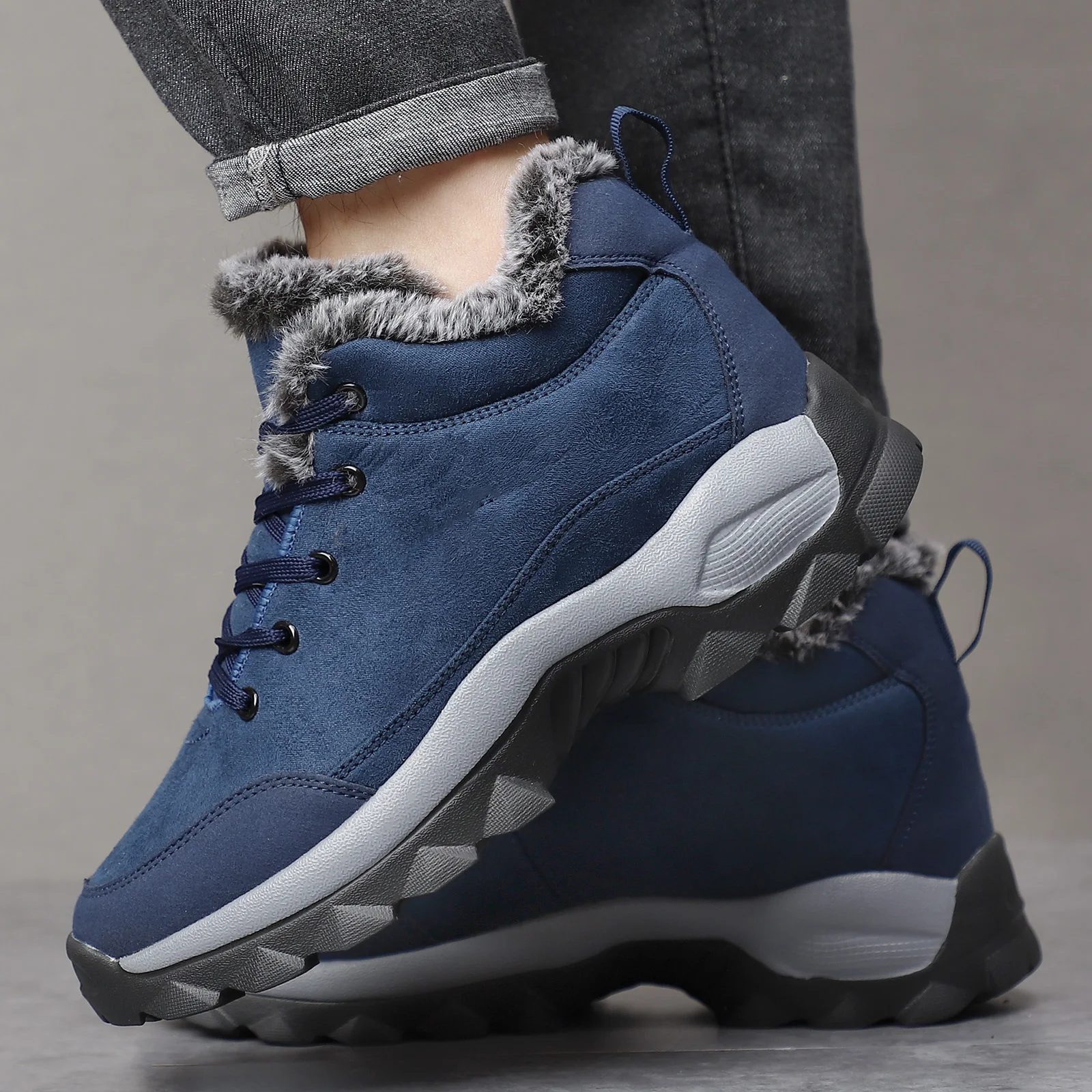 Мужские зимние ботинки зимняя Уличная обувь для прогулок легкие кроссовки