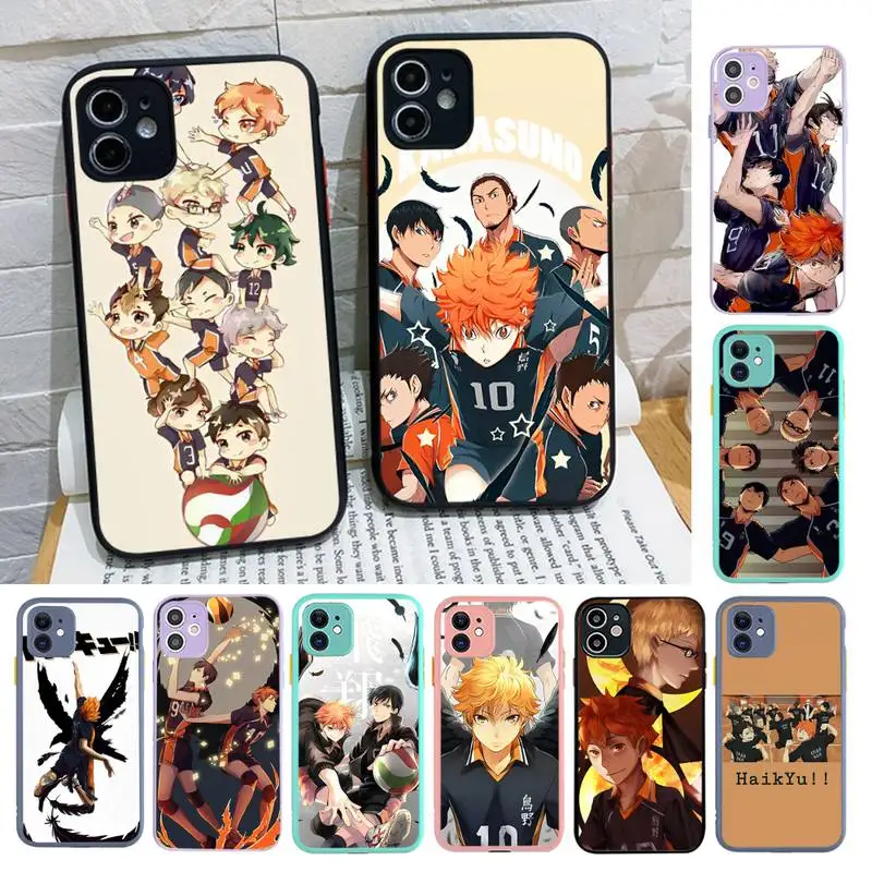 Anime Haikyuu High School Volleyball Phone Case for iPhone X XR XS 7 8 Plus 11 12 13 pro MAX 13mini Translucent Matte Case