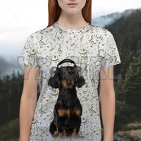2022 summer fashion men t shirt great music with dachshund 3d all over printed t shirts funny dog tee tops shirts unisex tshirt