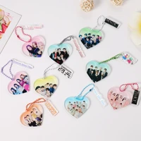 k pop new boys group aespa en twice stray kids heart shaped cute gradient chain keychain cartoon doll backpack pendant gifts jin