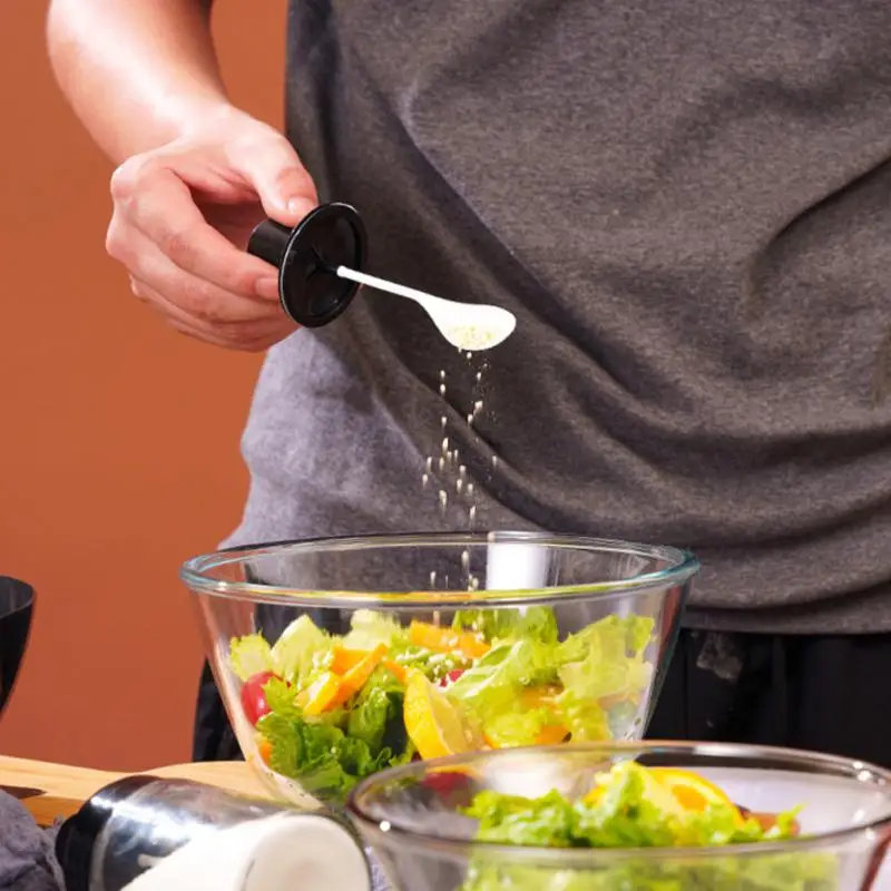 

Spoon Cover Condiment Container Kitchen Spice Bottles 250ml Pepper Spoon Salt Sugar Pepper Oliver Oil Storage Transparent 2023