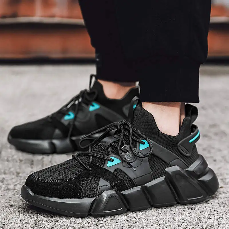 

Rubber Women's Sport Shoes On The Platform Non Slip Women's Running Shoes Women's High Sports Shoes Woman Black Sneakers Tennis