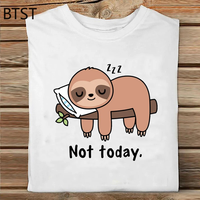 

Women Cute Fashion Sloth Animal Lazy Short Sleeve Spring Printing Clothes Print Tshirt Female Tee Top Ladies Graphic T-shirt