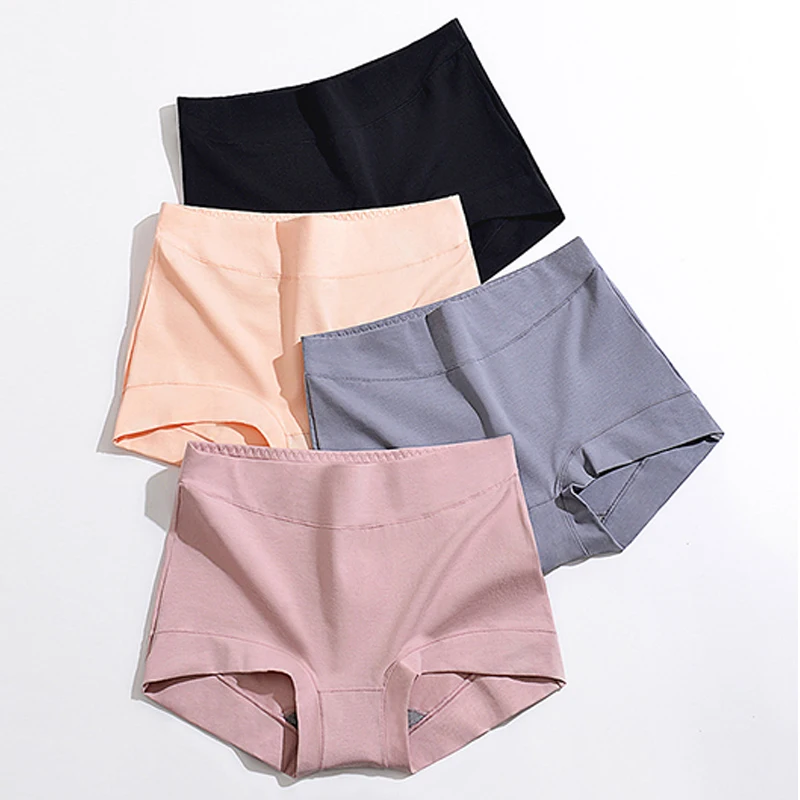 

Underwear Knickers Briefs Women Boxer Pants Panties Breathable Soid Color Comfortable High Waist Stretchy Pure Cotton Hold Belly