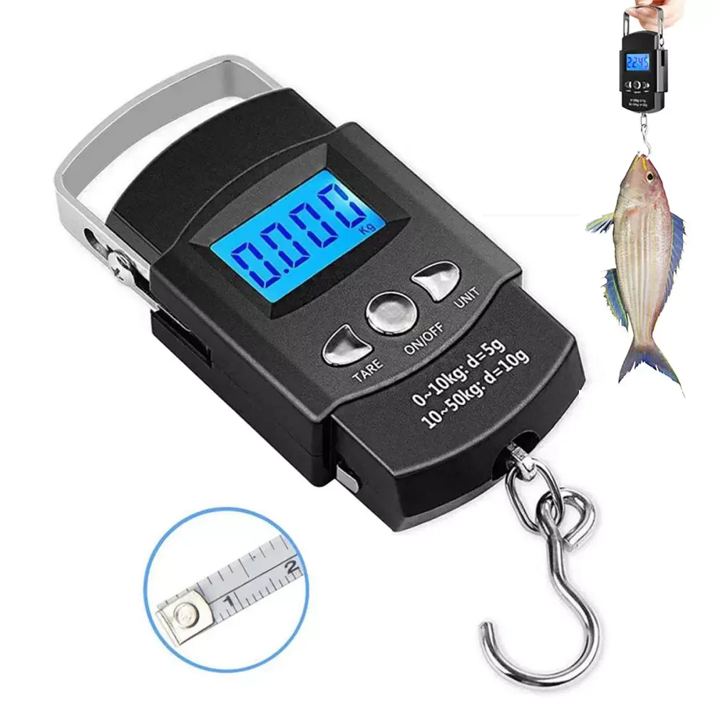 

100cm Fish Tape Hanging Hand Electronic Portable Travel 50kg/10g With Scale Long Retractable Measuring Scale