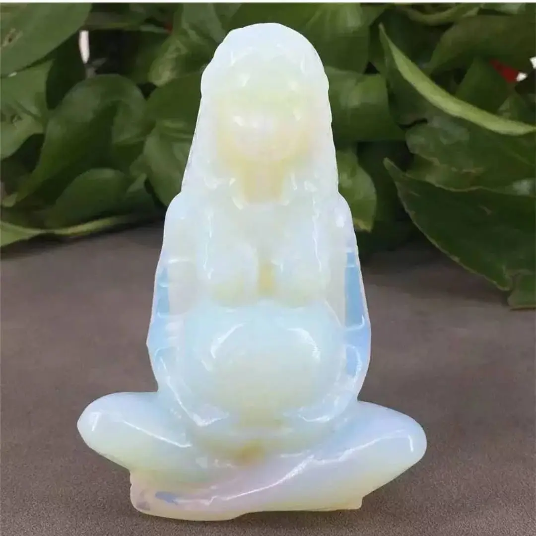 

70mm High-quality Crystal Carving Natural Opal Mother Of The Earth Collection Crafts Home Decoration Accessories Room Decor 1pcs