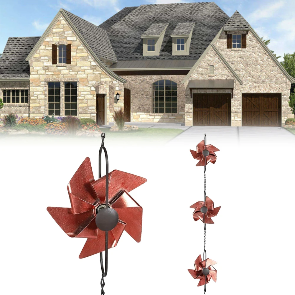 8 5 футов дождевая цепь ветряная мельница украшения металлическая уличная