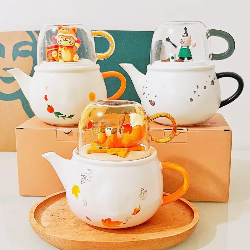 

Мультяшный чайник кавайный Лисий чайник волшебный медведь чайник и чашка набор модный бренд 490 мл чайник с чашкой 190 мл набор для послеобеде...