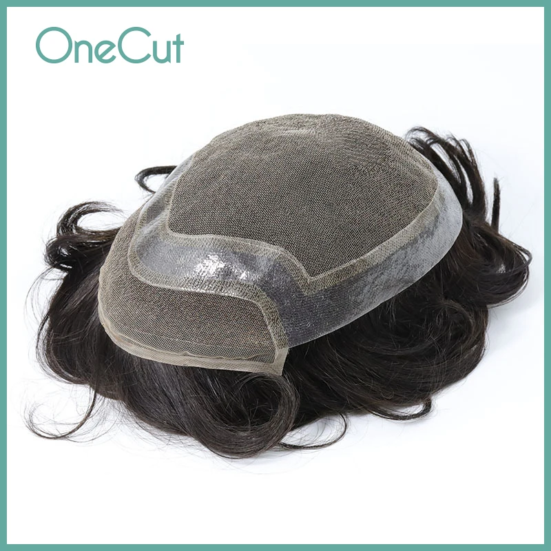 Holly-Wood 0.08-0.1mm Men Toupee Male Hair Prosthesis Invisible Hairpiece Natural Hairline Replacement System Unit Men's Wigs