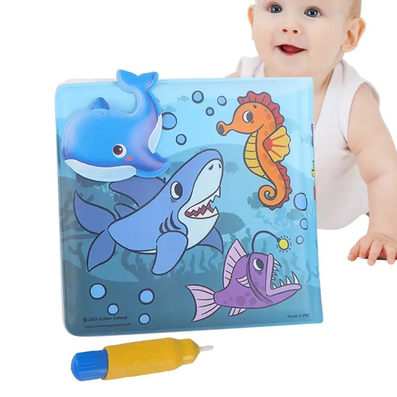 

Bath Coloring Book Waterproof Reusable Bath Tub Toys Water Magic Coloring Book Color Changing Book Bathtime Books Toddler Shower