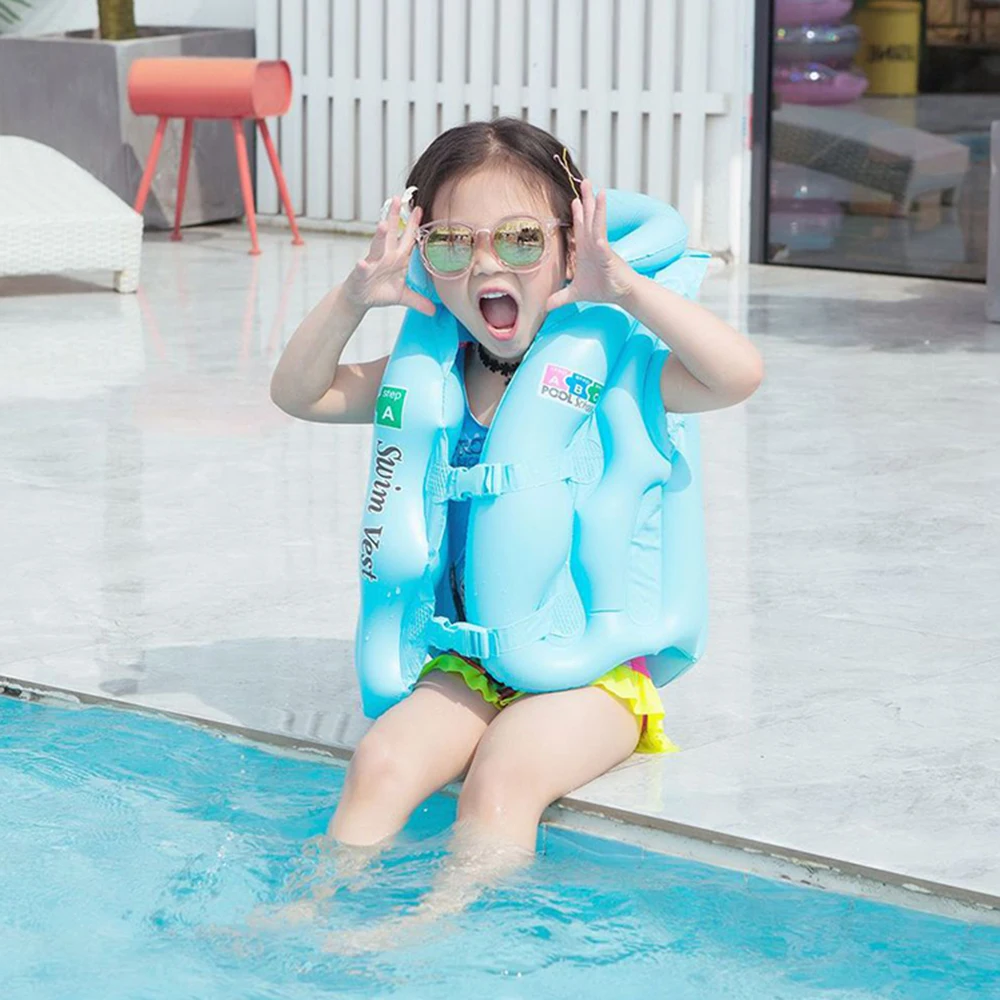 

3-10 Age Childs Inflatable Life Vest Baby Swimming Jacket Buoyancy PVC Floats Kid Learn to Swim Boating Safety Lifeguard Vest