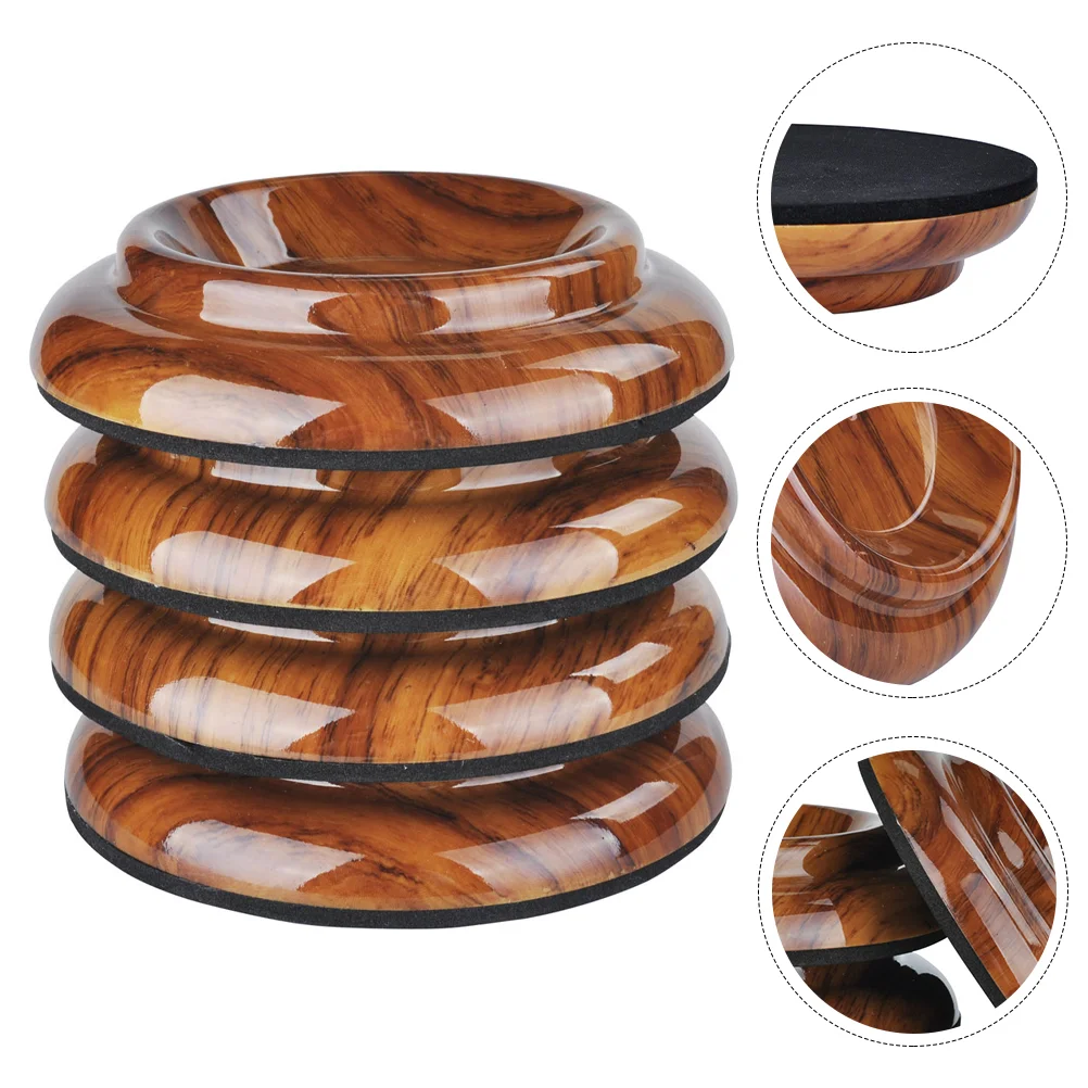 

4 Pcs Piano Mat Protective Floor Wood Grain Mats Furniture Leg Pads Non-slip Foot Carassosories Delicate Accessory