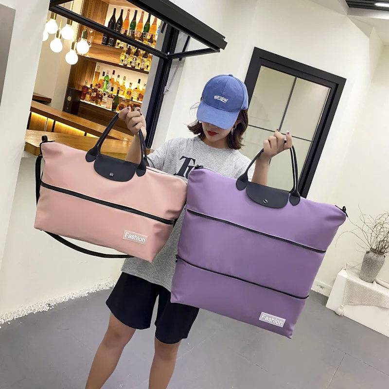 

New Large Capacity Folding Gym Bag Fashion Women's Travel Storage Bags Duffle Bag Outdoor Waterproof Nylon Fitness Yoga Handbag