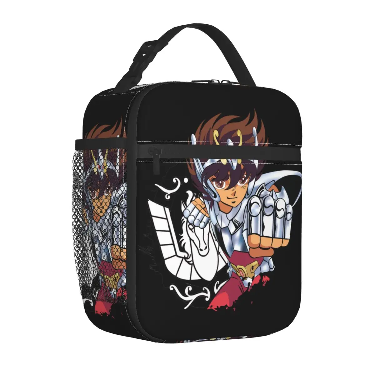 Фото Термоизолированные сумки для обедов Saint Seiya Pegasus, портативные сумки для обедов Knights Of The Zodiac, сумка-тоут для школы, коробка для хранения еды №3