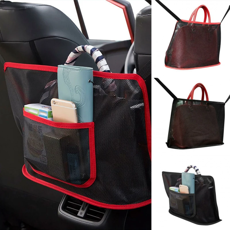 

Сумка-кошелек, держатель, сетчатая задняя Сумка между сиденьями, сумка для хранения, органайзер, автомобильные аксессуары, большая емкость, магнитный карман для автомобиля