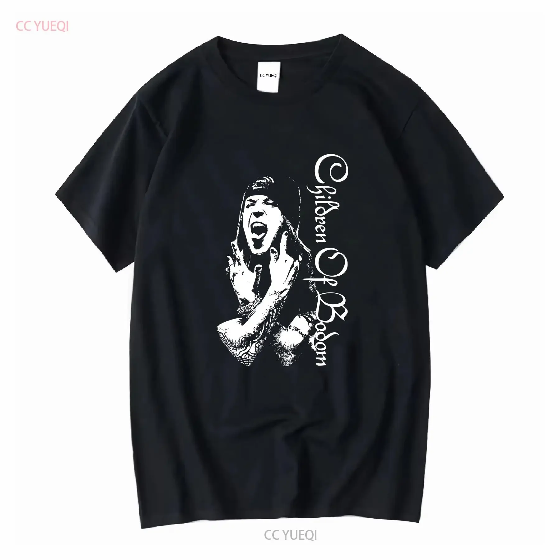 Фото Футболка Children of Bodom Alexi Laiho Black S 234XL AH018 с длинными или короткими рукавами, винтажная, дизайнерская, с эффектом потертости, эластичная. №1