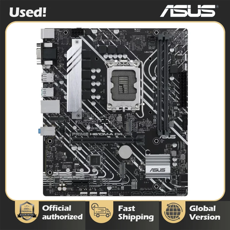 

ASUS PRIME H610M-A D4 Motherboard Support 12th-Gen CPU DDR4 64GB PCIE4.0 Dual M.2 Socket Intel H610 ATX Desktop Motherboard