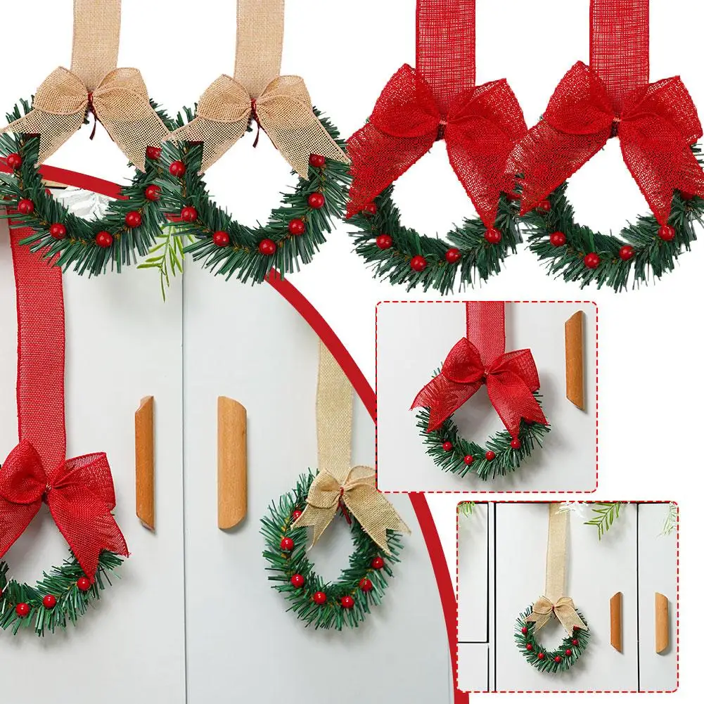 Red Flower Escape Обратный рулон 4 шт. Рождественский шкаф Ягодный венок Лук Мини-венок с