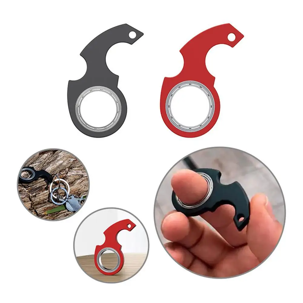 

Fingertip Rotation Decompression Keychain Spinner Anti-anxiety Stress Toy Fingertip Spinning Keyring Finger Fidget Key Ring Gift