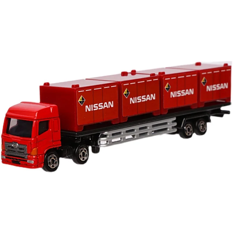 

15CM TAKARA TOMY No.144 Hino Container Transport Heavy Truck Model Alloy Simulation Toy Car Ornament Garage Kit For Kids Gift