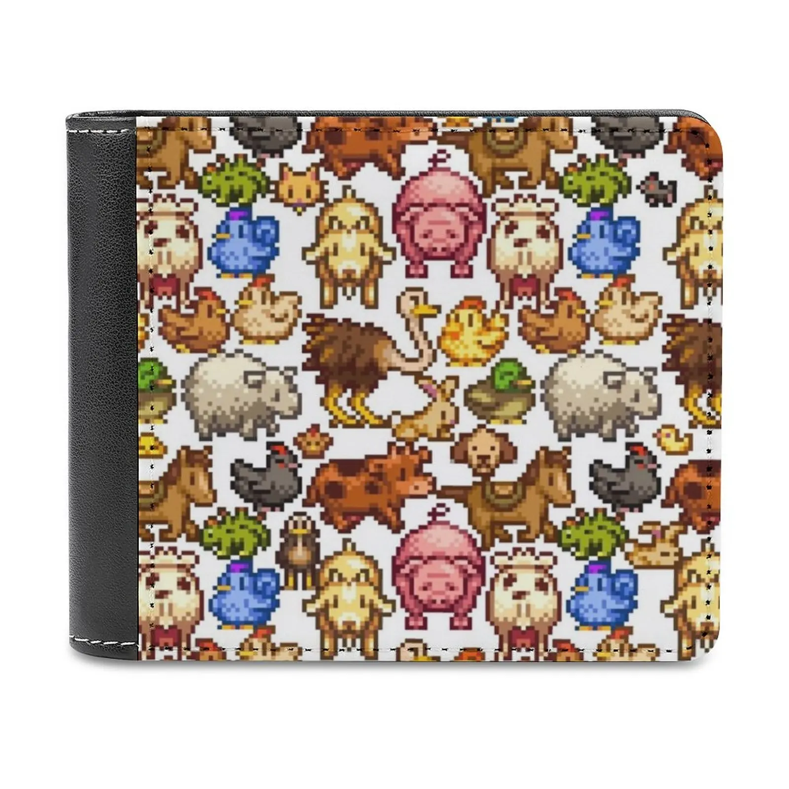 

Stardew Valley Animals Men's Wallet Leather Wallet Luxury Wallet Card Wallet Male Women Stardew Valley Animals Pixel Art
