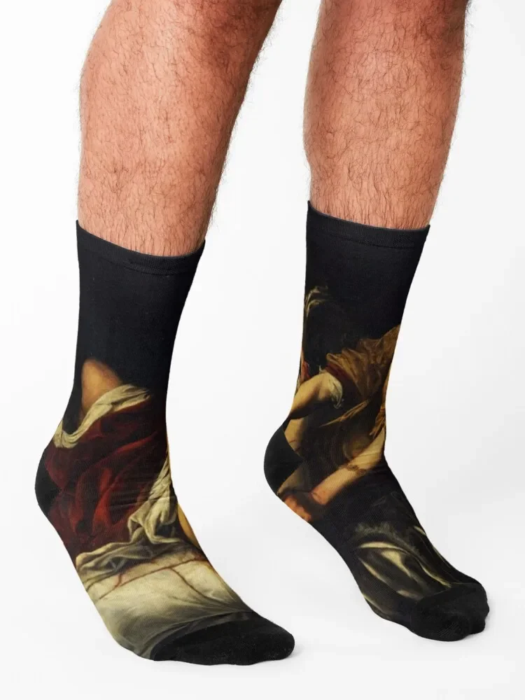 Толстые Носки с рисунком Джудит и голоферне зимние теплые женские мужские