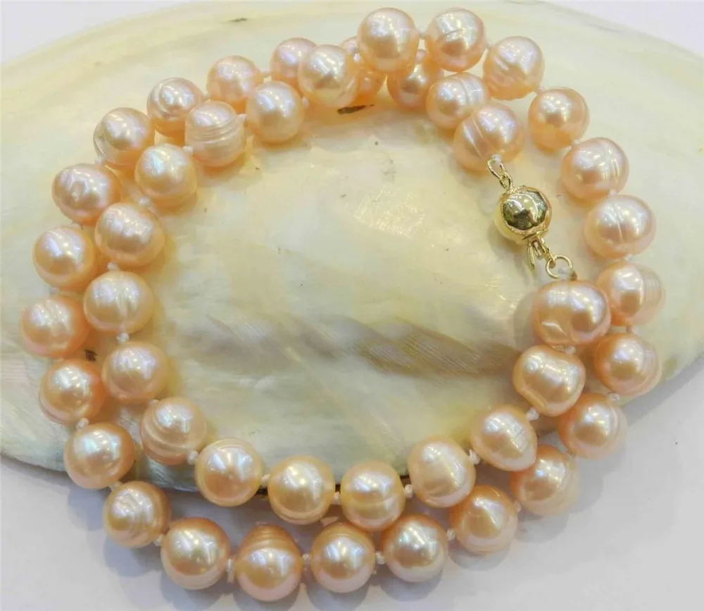 

9-10mm Real Natural Pink Cultivation Pearl Necklace