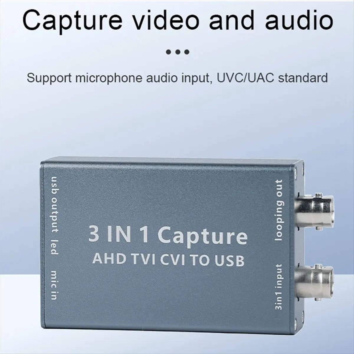 Фото AIishan Карта видеозахвата AHD Видеокарта TVI CVI к USB 3.0 1080P 60fps Коробка записи видео для прямой трансляции TVI CVI Видеокарта №4
