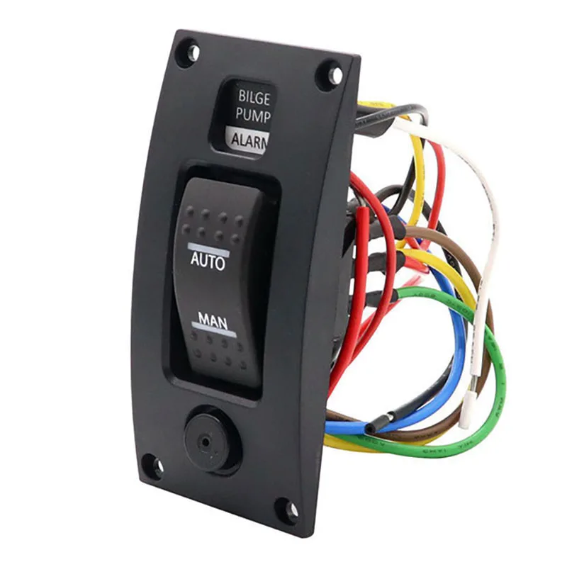 

Переключатель отводящего насоса 12-24 В, водонепроницаемая панель управления для очистки бортовой колоды с сигнализацией для лодочных отвод...