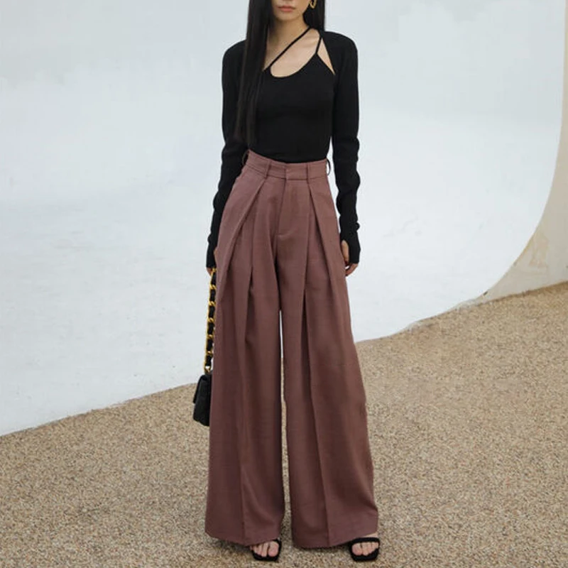 

Новинка весна-лето 2023 универсальные облегающие повседневные брюки с широкими штанинами свободные длинные брюки в Корейском стиле