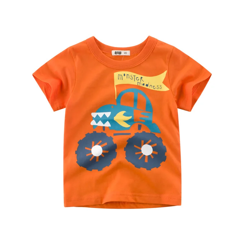 Boy Summer Short Sleeve Tee Shirts Girl Casual Cartoon T-Shirt Toddler CrewNeck Top Kids Wear Children Fashion Clothing