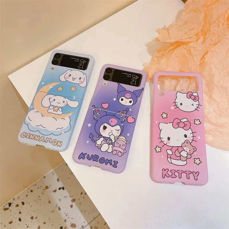 

Чехол для телефона Kuromi Sanrio Cinnamoroll Hello Kitty Kawaii мультфильм милый Samsung Z раскладной складной экран аниме плюшевая игрушка для девочки подарок