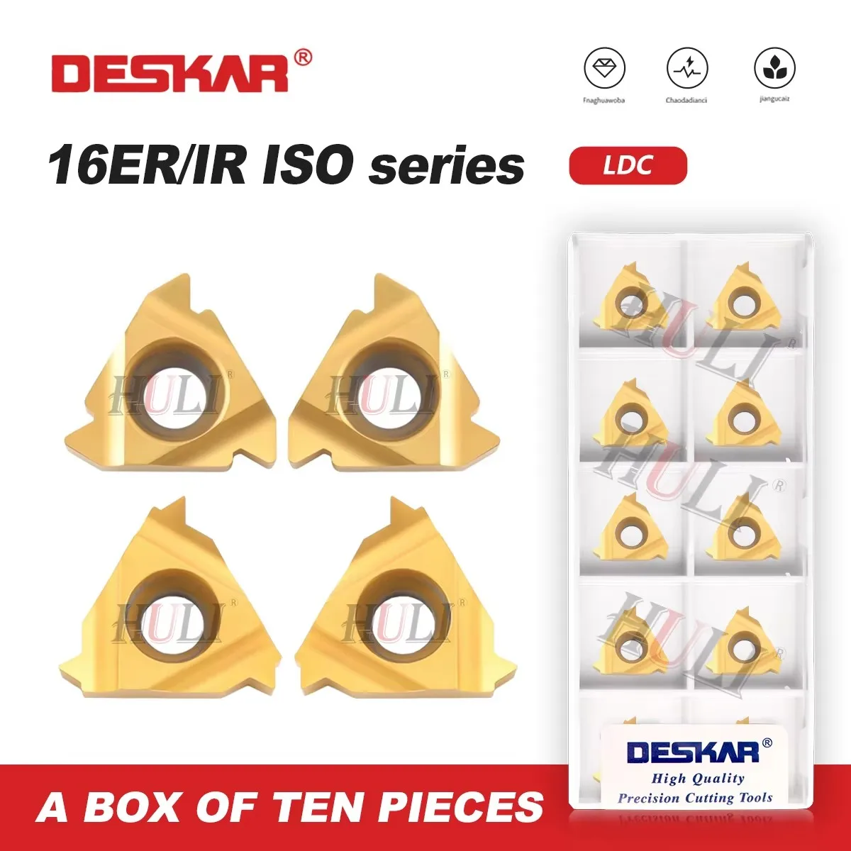

DESKAR 16ER/IR 1.0ISO 1.25 1.5 1.75 2.0ISO 2.5ISO 3.0ISO 3.5ISO LDC 100% оригинальный резьбовой станок с ЧПУ, токарный станок с твердосплавной вставкой, инструмент