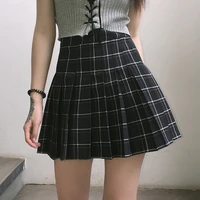 black plaid skirt egirl checkered high waist mini skirts women aesthetic emo gothic grunge y2k outfits