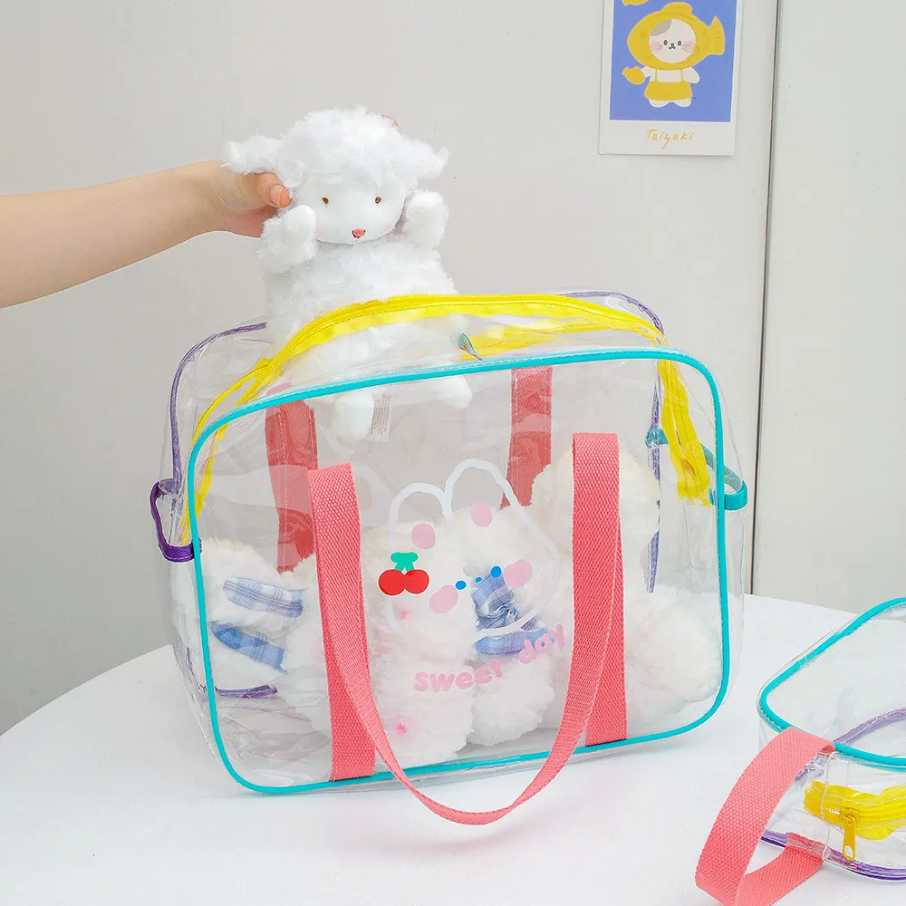 Кавайные прозрачные желейные сумки через плечо с медведем и кроликом для женщин