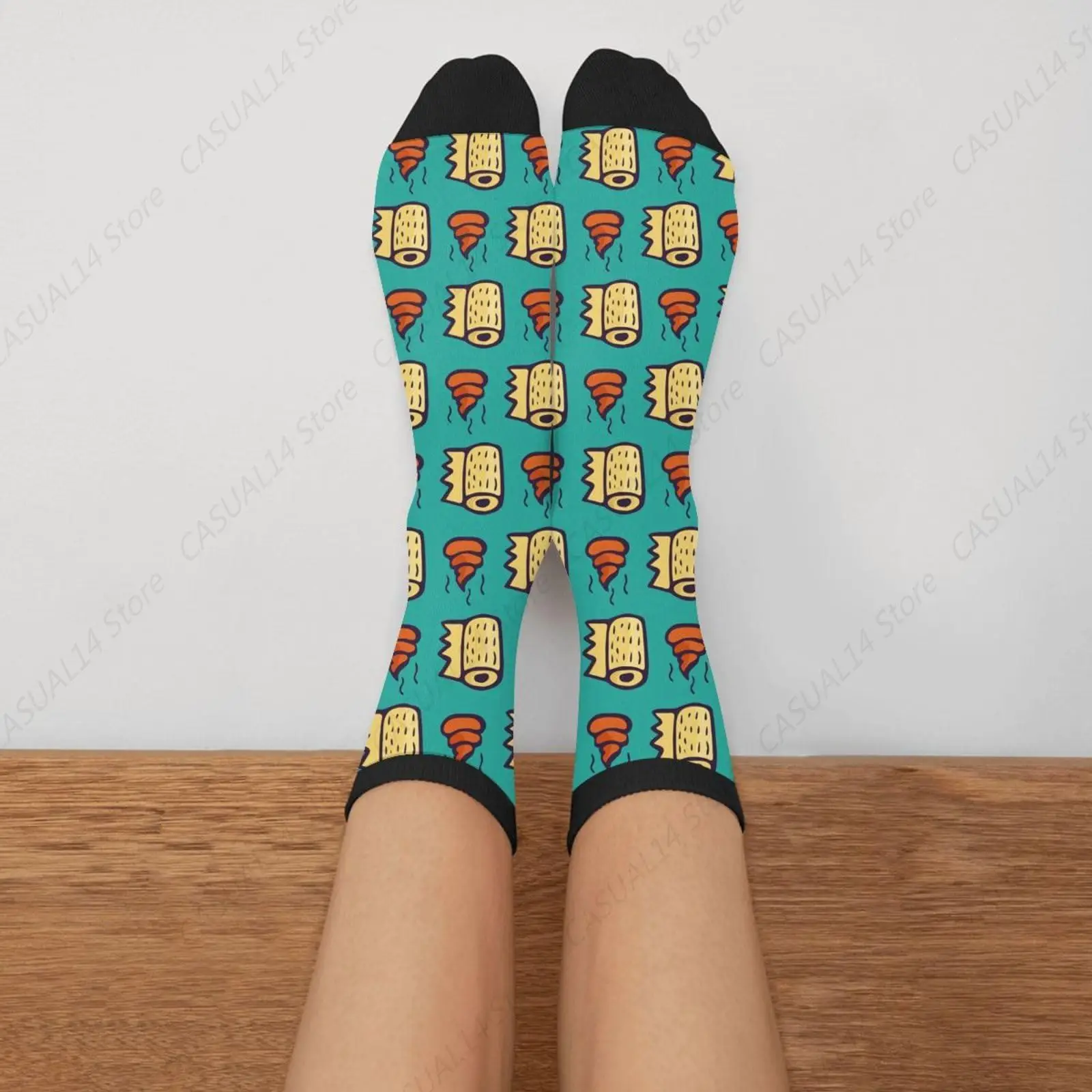 Рулон туалетной бумаги бирюзовые какашки новинка забавные носки для экипажа