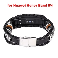 leather beading watchband for huawei honor band 5 quick release watch band wrist strap smart watch strap watches accessories