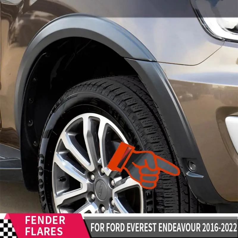 

3 Inch Fender Flares with Sensor Holes Wheel Arches Mudguard Accessories for Ford Everest Endeavour 2016-2022