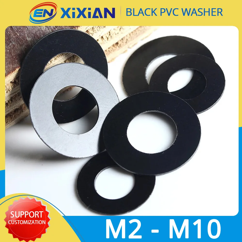 M2 M2.5 M3 M4 M5 M6 M8 M10 Black Plastic PVC  Flat Washer for Screw Round Meson Insulating Gasket Hard Mat Circuit Board Gasket