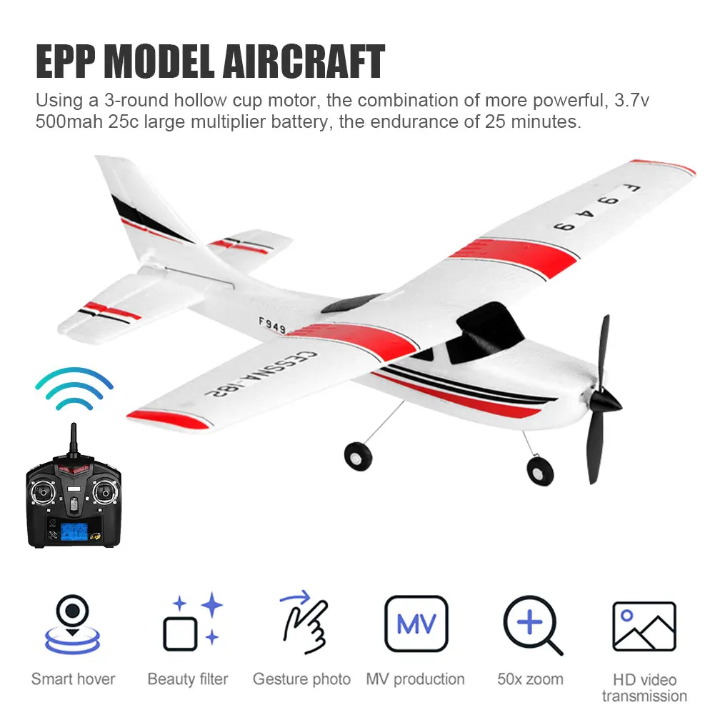 

WLtoys F949S RC Aircraft Plane 3D Fixed Wing 3 Channels 2.4GHz Remote Control Airplane Electric Airplane Model Toys for Kids