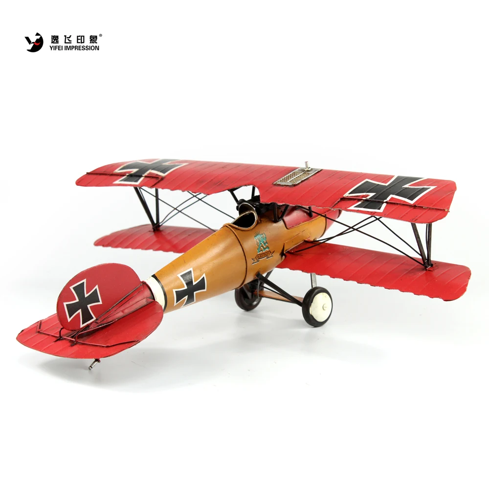 Модель металлического самолета для украшения дома ретро индустриальный стиль