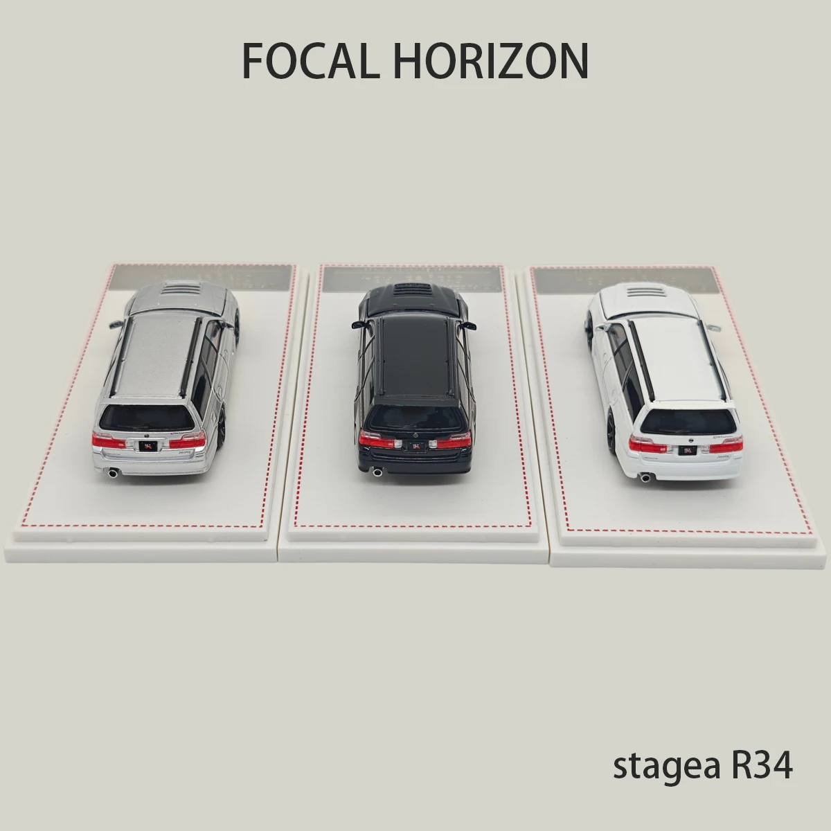 Фото Модель автомобиля FH Stagea R34 1:64 JDM Station Wagon из литого металла с открывающимся капотом и видимыми деталями двигателя. В наличии, готов к отправке. №4