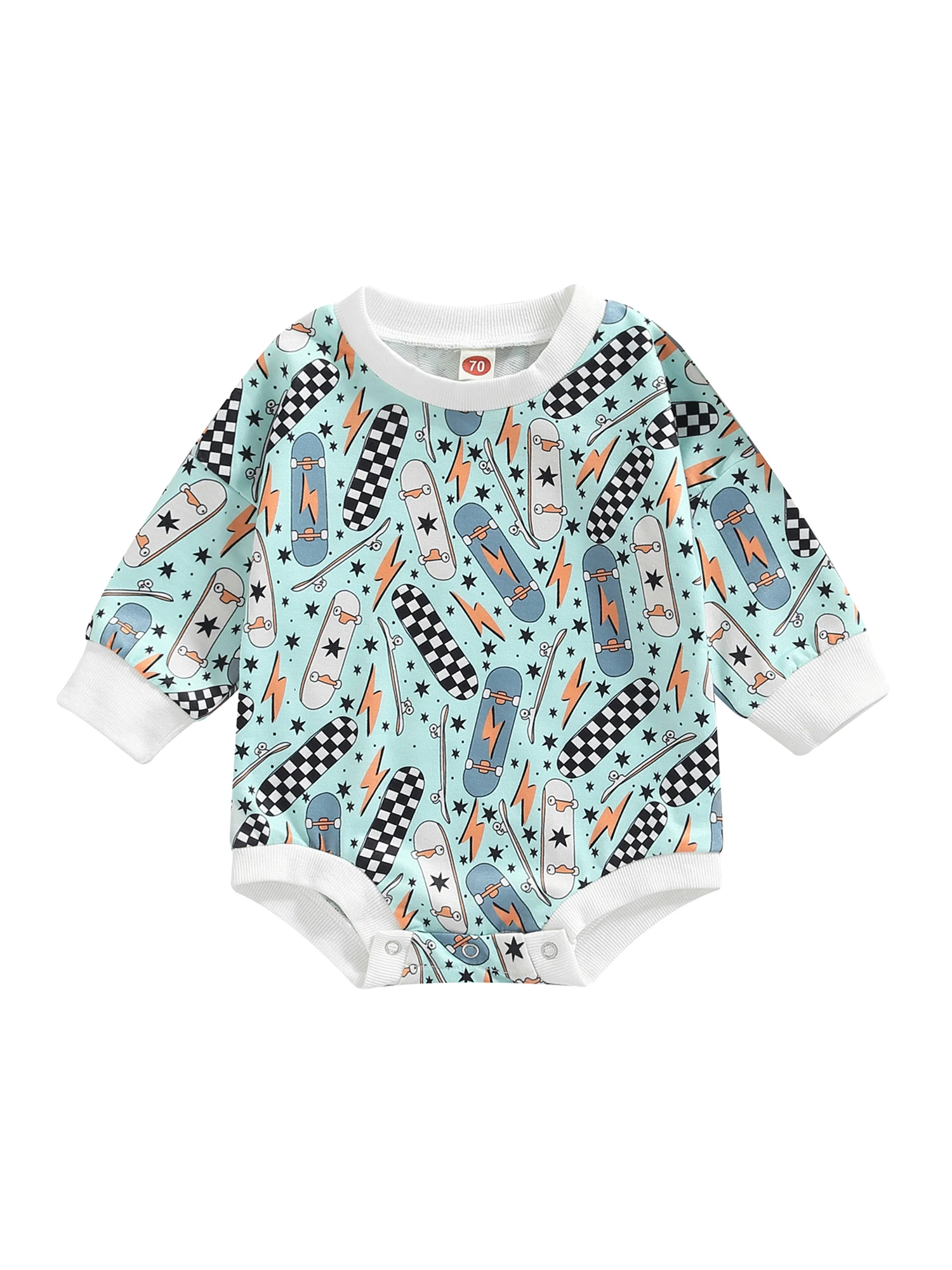 

Комбинезон с длинным рукавом и круглым вырезом для новорожденных