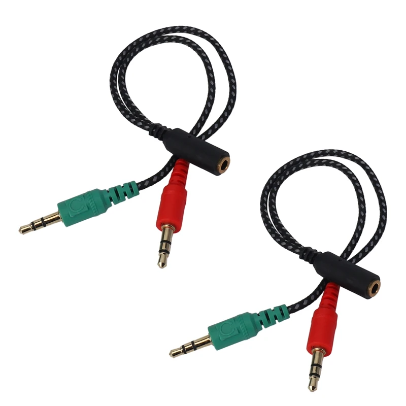 

NEW-2X Headphone Splitter For Computer, Earphone Adapter For PC Audio & Mic, 3.5Mm Female To Dual 3.5Mm Male