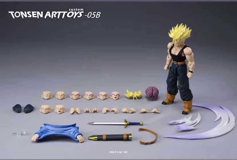 Фото Коллекционная фигурка Tonsen Arttoys 05B Future Trunks SHF Dragon Ball (переиздание) в наличии со сменными аксессуарами, аниме-модель №4