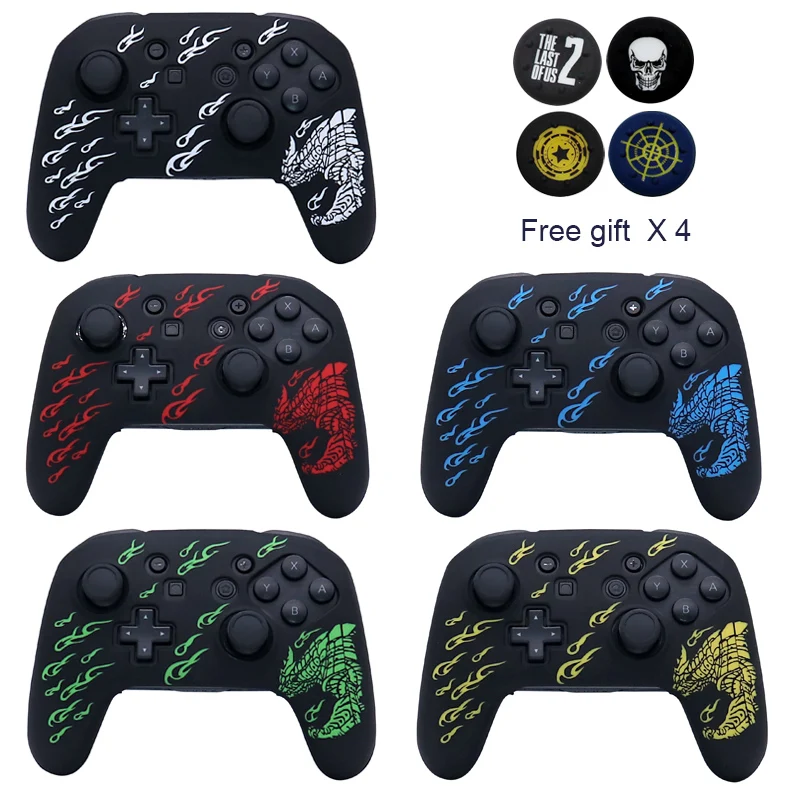 

New Laser Carving Soft Silicone Case For Switch Pro Controller Skin Cases Gamepad Joystick Game Accessories Cover For Switch Pro