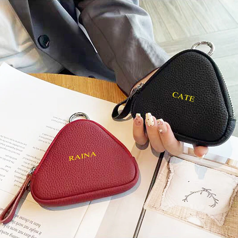 Треугольный кошелек для монет на заказ чехол наушников из натуральной кожи с