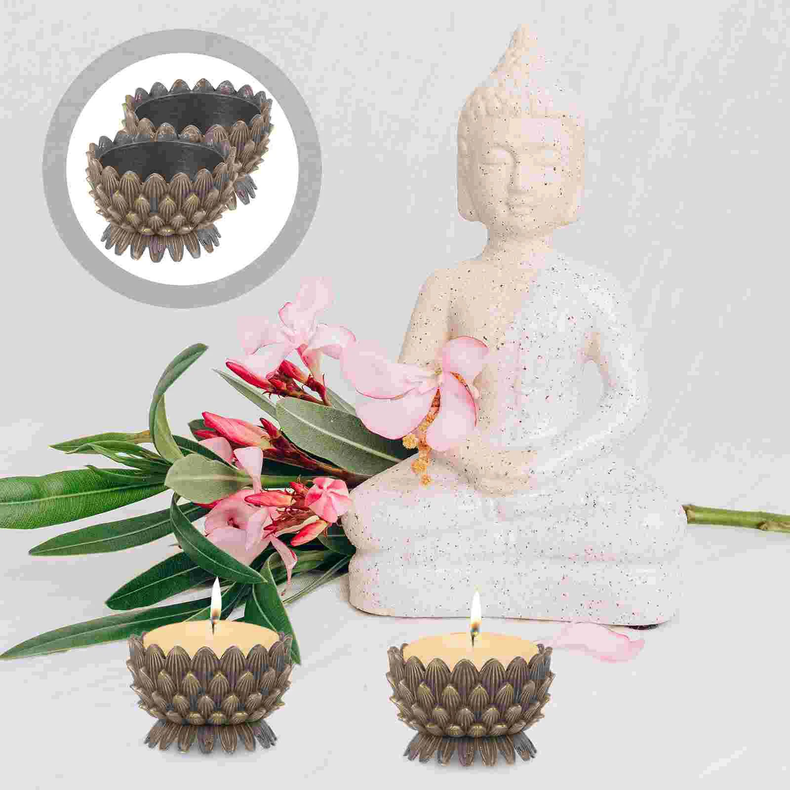 

2pcs Alloy Religious Stands Lamp Holders Tea Light Holders