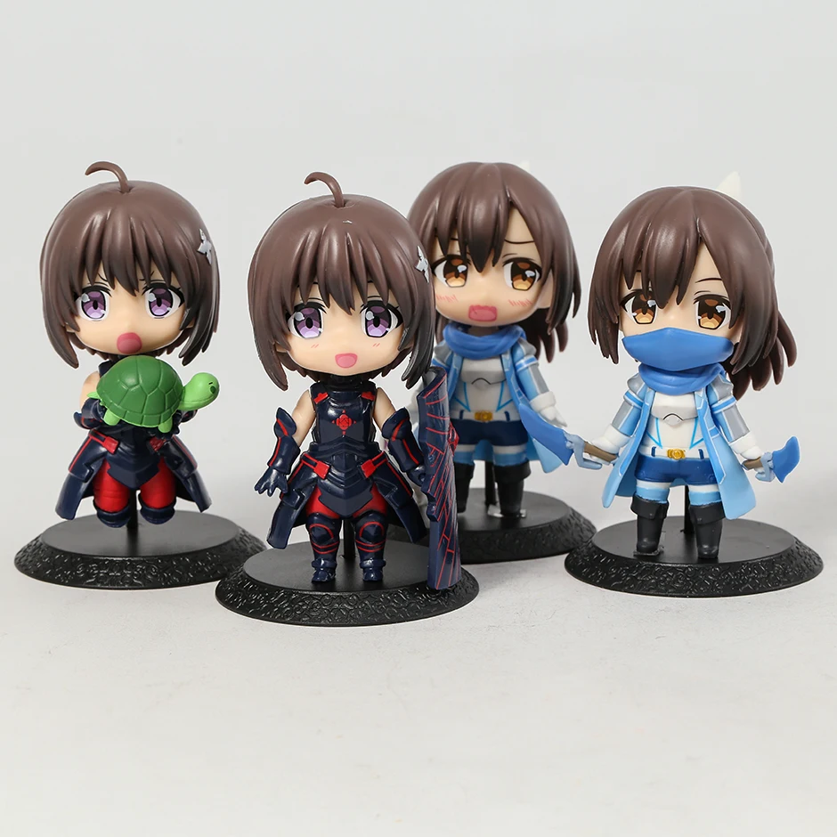 

4pcs/set Bofuri Maple Honjo Kaede Sally Shiramine Risa PVC Figures Display Model Q Version Desktop Dolls Decor Gift